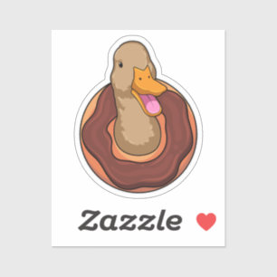 Duck met Donut Sticker