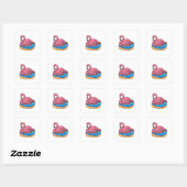 Duck met Donut Vierkante Sticker (Vel)