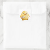 Duck met een mes vierkante sticker (Tas)
