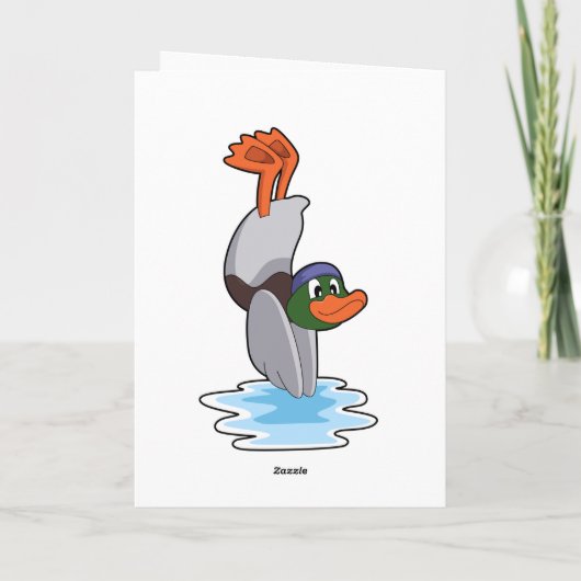 Duck met Handstand in Water.PNG Kaart (Achterkant)