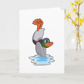 Duck met Handstand in Water.PNG Kaart (Gele Bloem)