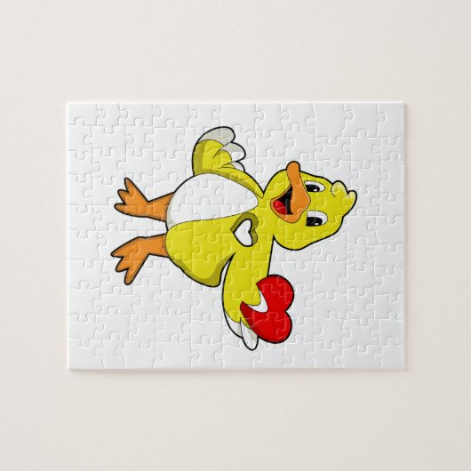 Duck met hart legpuzzel (Horizontaal)