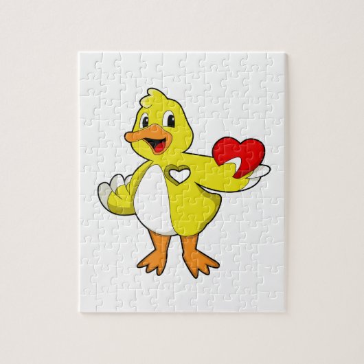 Duck met hart legpuzzel (Verticaal)