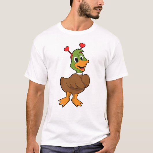 Duck met Heart Headband T-shirt (Voorkant)