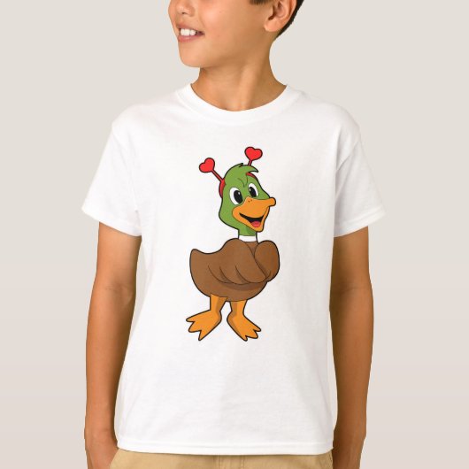 Duck met Heart Headband T-shirt (Voorkant)