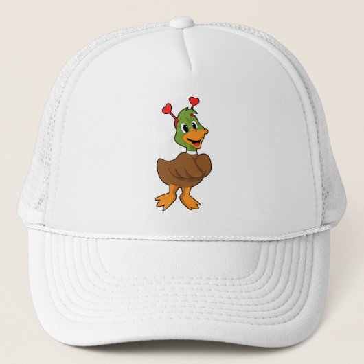 Duck met Heart Headband Trucker Pet (Voorkant)