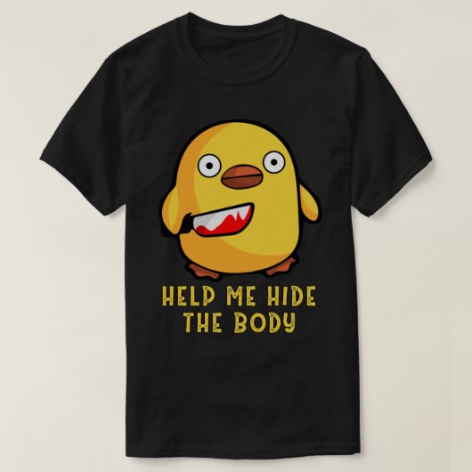 Duck met Knife T-shirt Cute Murder, grappig help m (Design voorkant)
