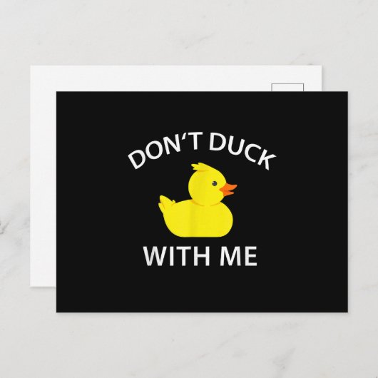 Duck met me, grappige Rubber Duck Aankondigingskaart (Voorkant / Achterkant)
