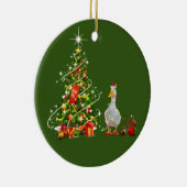 Duck met Petten kerst Keramisch Ornament (Rechts)