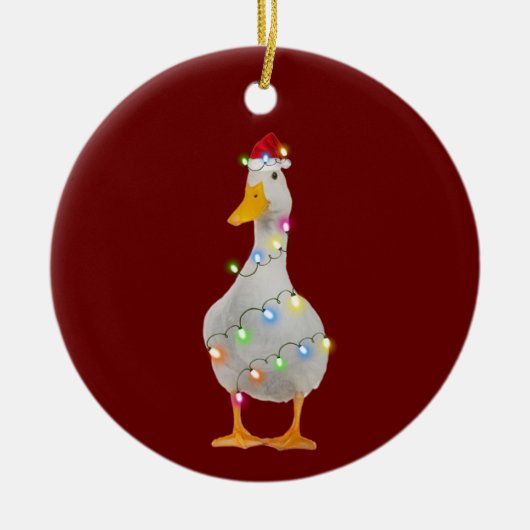 Duck met Petten kerst Keramisch Ornament (Voorkant)