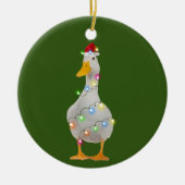 Duck met Petten kerstmis Keramisch Ornament (Voorkant)