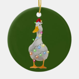 Duck met Petten kerstmis Keramisch Ornament
