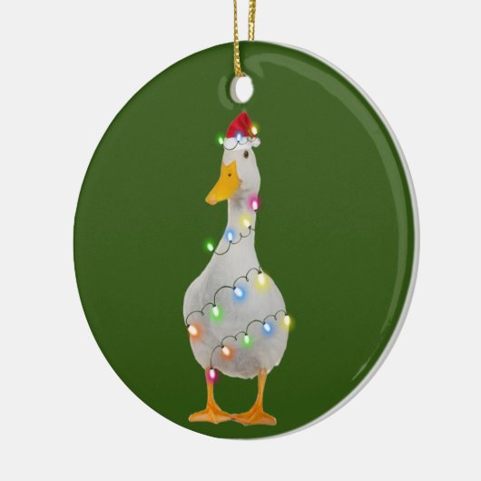 Duck met Petten kerstmis Keramisch Ornament (Links)