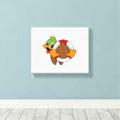 Duck met Swim ring Canvas Afdruk (Insitu (Houten vloer))