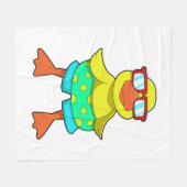 Duck met Swim-ring en zonnebril Fleece Deken (Voorkant (Horizontaal))