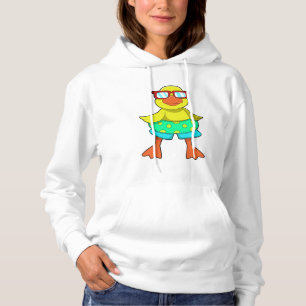 Duck met Swim-ring en zonnebril Hoodie