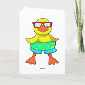 Duck met Swim-ring en zonnebril Kaart (Achterkant)