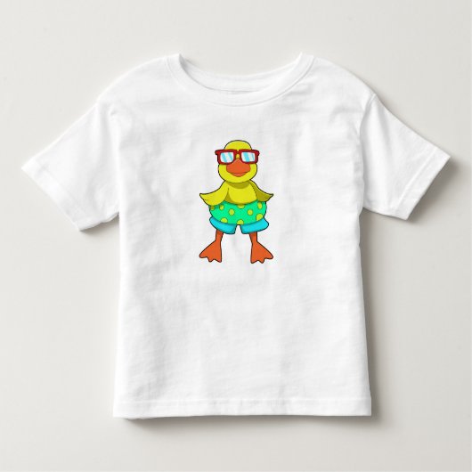 Duck met Swim-ring en zonnebril Kinder Shirts (Voorkant)