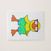 Duck met Swim-ring en zonnebril Legpuzzel (Horizontaal)