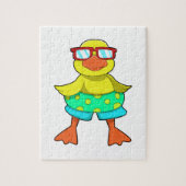 Duck met Swim-ring en zonnebril Legpuzzel (Verticaal)