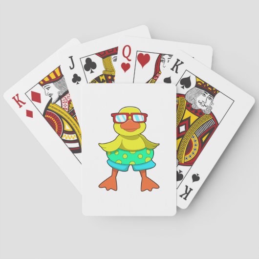 Duck met Swim-ring en zonnebril Pokerkaarten (Achterkant)