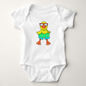Duck met Swim-ring en zonnebril Romper (Voorkant)