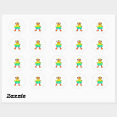 Duck met Swim-ring en zonnebril Ronde Sticker (Vel)