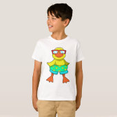 Duck met Swim-ring en zonnebril T-shirt (Voorkant volledig)