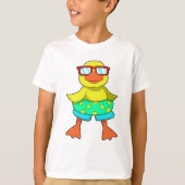 Duck met Swim-ring en zonnebril T-shirt (Voorkant)