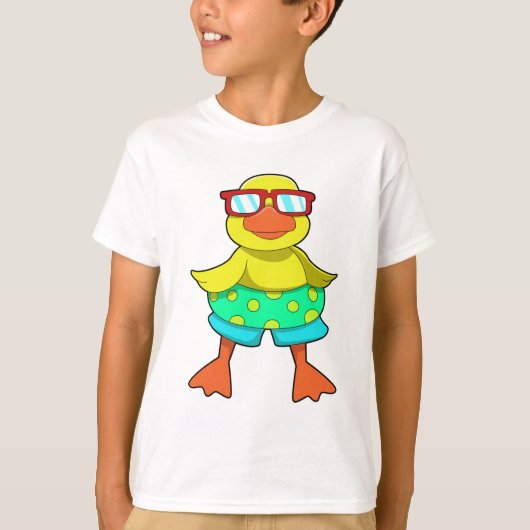 Duck met Swim-ring en zonnebril T-shirt (Voorkant)