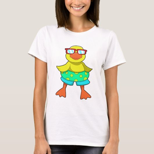 Duck met Swim-ring en zonnebril T-shirt (Voorkant)