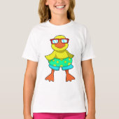 Duck met Swim-ring en zonnebril T-shirt (Voorkant)