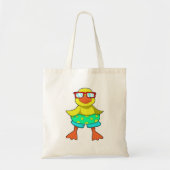 Duck met Swim-ring en zonnebril Tote Bag (Voorkant)