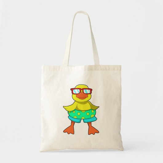 Duck met Swim-ring en zonnebril Tote Bag (Voorkant)