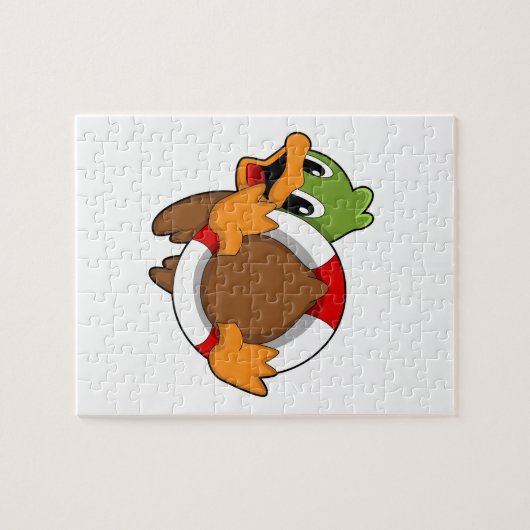Duck met Swim ring Legpuzzel (Horizontaal)