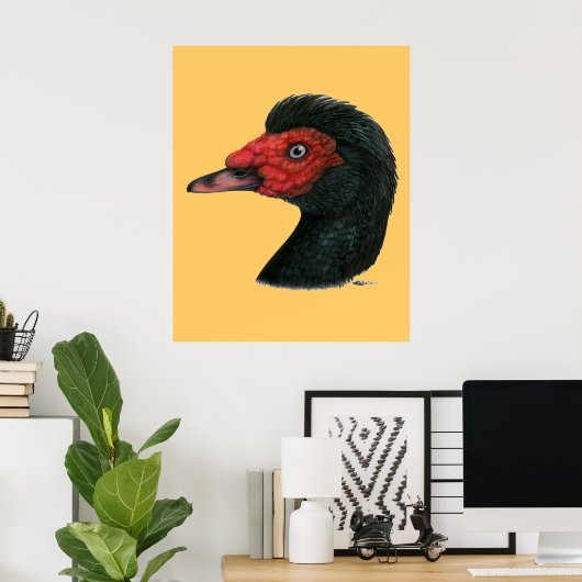 Duck: Muscovy Head Poster (Thuiskantoor)