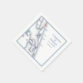 Duck NC Kaart Elegante Navy Blue Wedding Servet (Hoek)