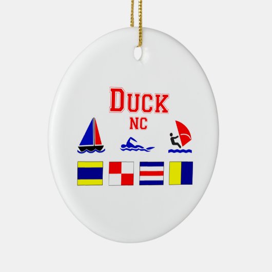 Duck, NC Signal Flags Keramisch Ornament (Rechts)
