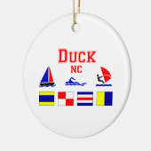 Duck, NC Signal Flags Keramisch Ornament (Links)