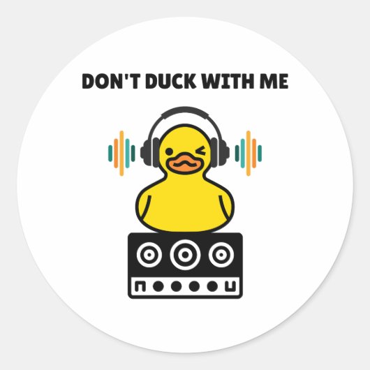 Duck niet met mij Pun ronde Sticker (Voorkant)