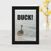 Duck! Nog een verjaardag gaat goed voor je. Kaart (Gele Bloem)