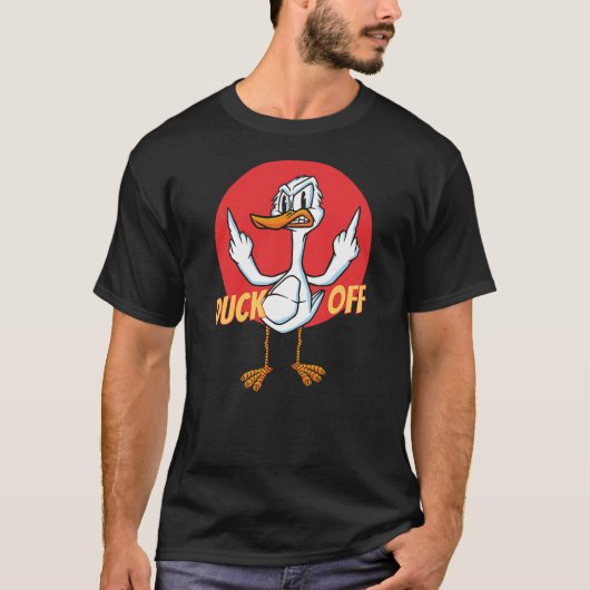 Duck Off Sarcastic Funny Middle Finger Pun Duck Ca T-shirt (Voorkant)