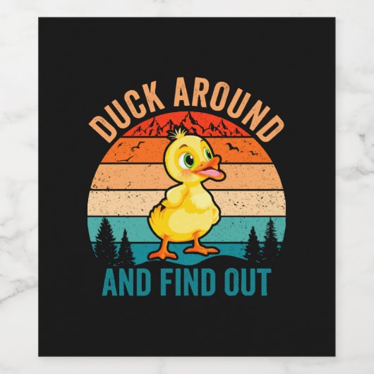 Duck omheen en ontdek het wijn etiket (Enkel label)