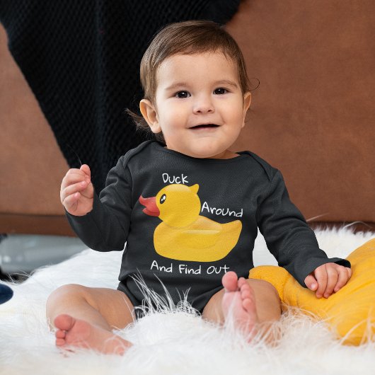 Duck omheen en ontdek Rubber Duck Funny Black Romper