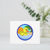Duck on Beach with Palm trees.PNG Briefkaart (Staand voorkant)
