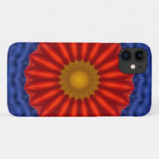 Duck on blue met red kaleidoscoop Case-Mate iPhone case (Achterkant (horizontaal))