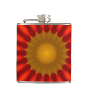 Duck on blue met red kaleidoscoop heupfles