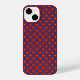 Duck on blue met red kaleidoscoop iPhone 14 hoesje