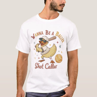 Duck on Deck: alleen Baller Vibes - Honkbal Humor T-shirt