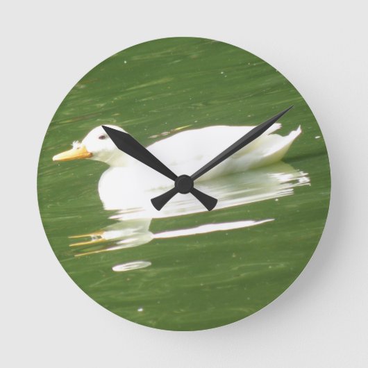 Duck on the Water Wall Clock Ronde Klok (Voorkant)
